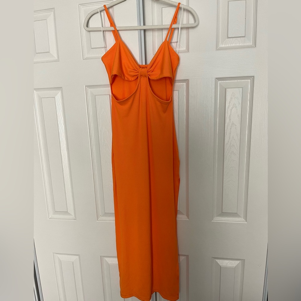 Orange cut out maxi dress